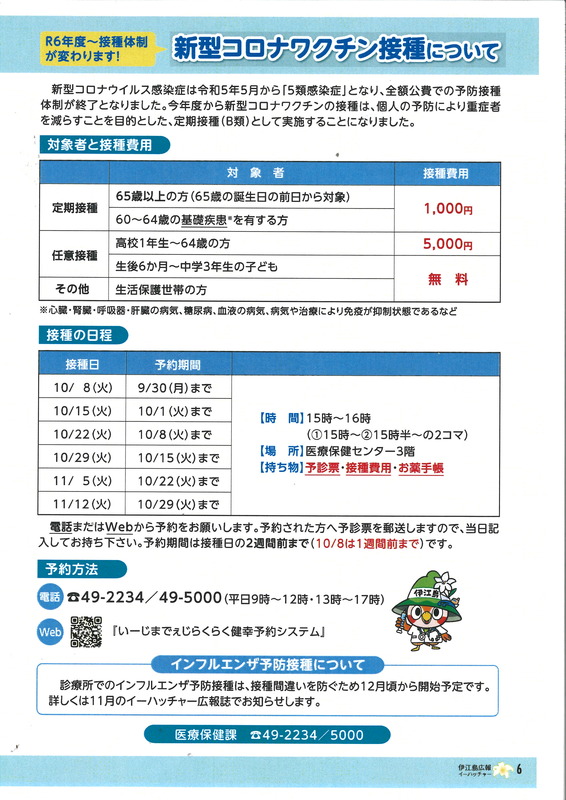 令和６年度新型コロナワクチン接種について